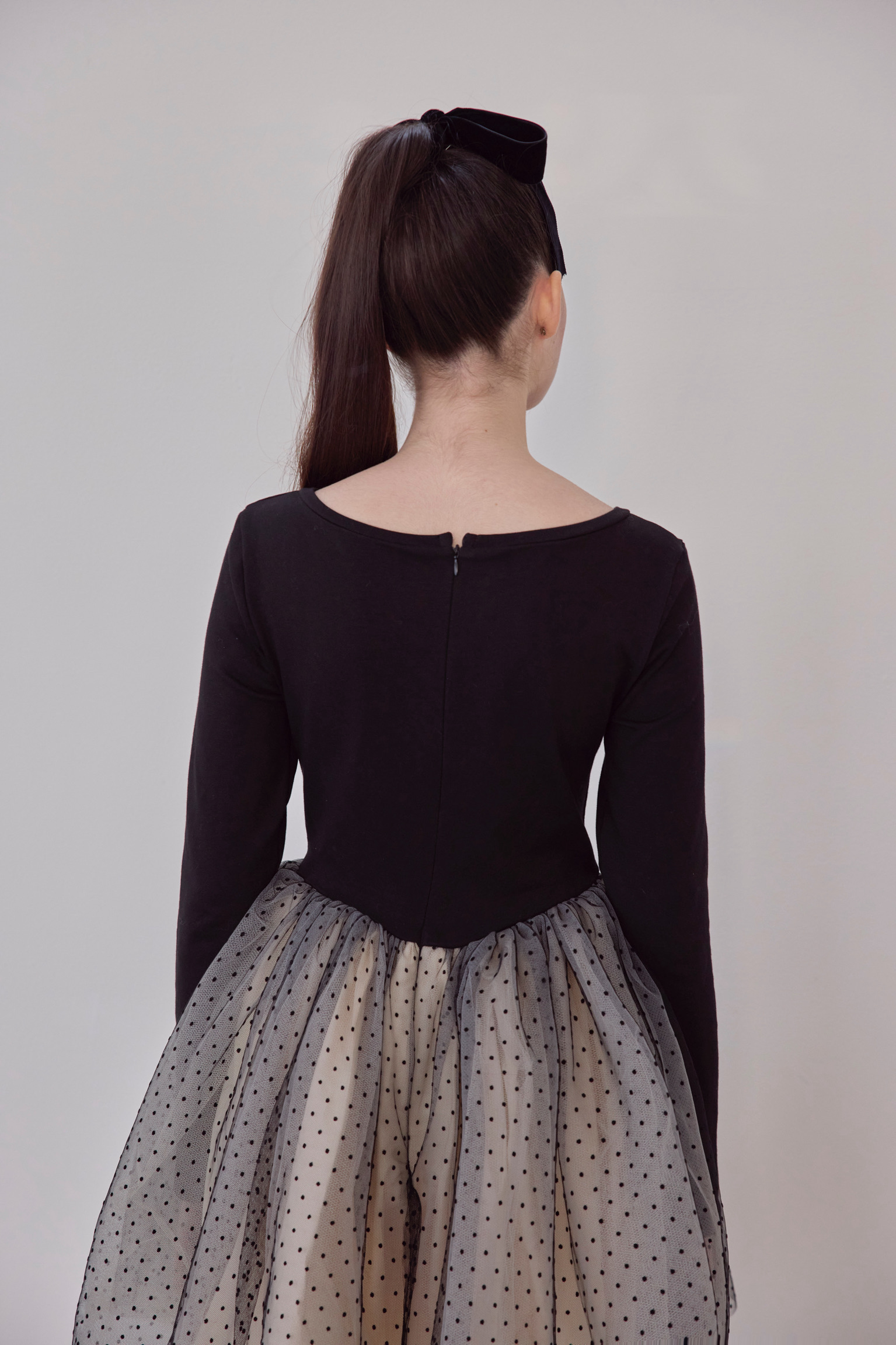 Ballerina dot tulle docking one piece | ファッション通販サイト NUGU