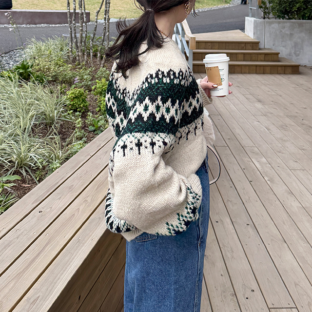 ノルディック柄ニット | ファッション通販サイト NUGU