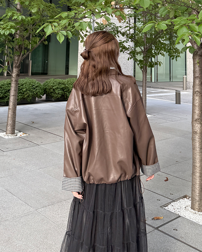 チェックポイントレザージャケット | ファッション通販サイト NUGU