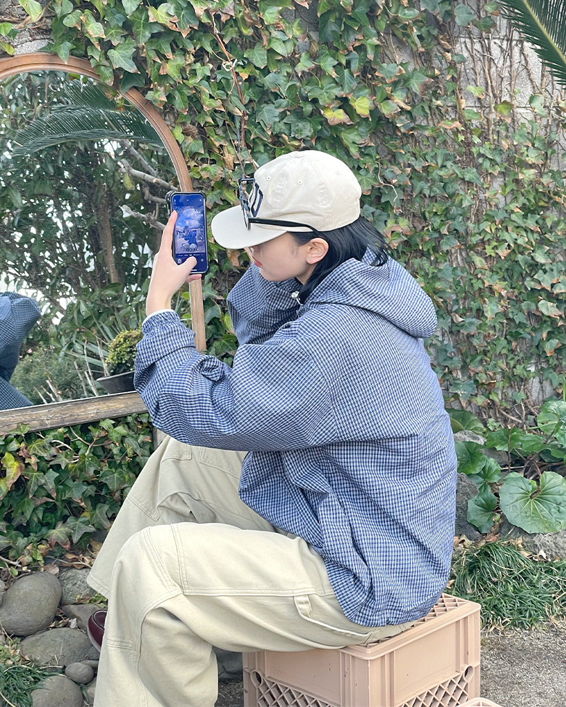 ユニセックス)チェックフードジップアップ | ファッション通販サイト NUGU