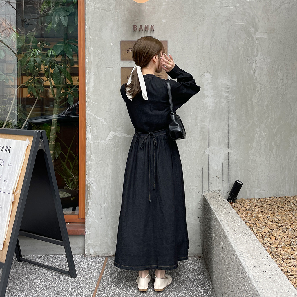 チャイナカラーデニムワンピース | ファッション通販サイト NUGU