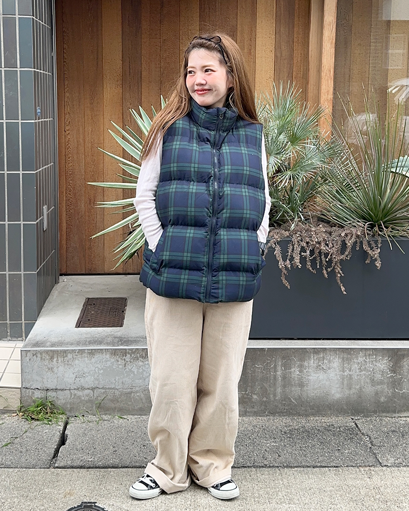 チェックパターンダウンベスト | ファッション通販サイト NUGU