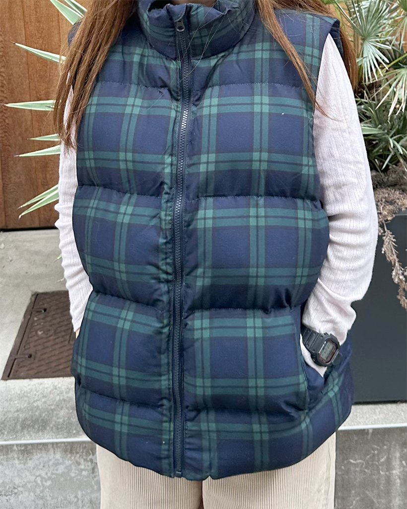 チェックパターンダウンベスト | ファッション通販サイト NUGU