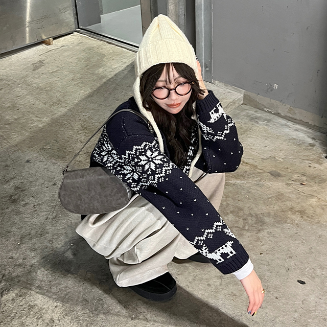 ノルディック柄ダッフルカーディガン | ファッション通販サイト NUGU