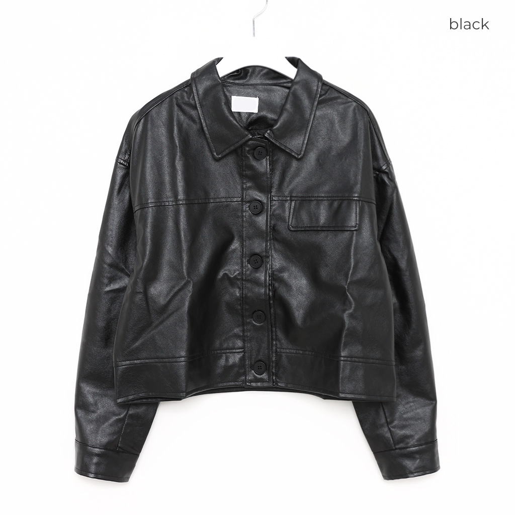 カジュアルショートレザージャケット | ファッション通販サイト NUGU