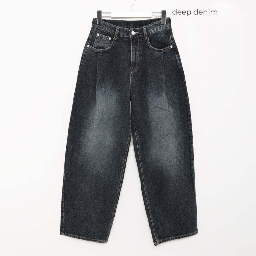 タック入りワイドデニムパンツ | ファッション通販サイト NUGU