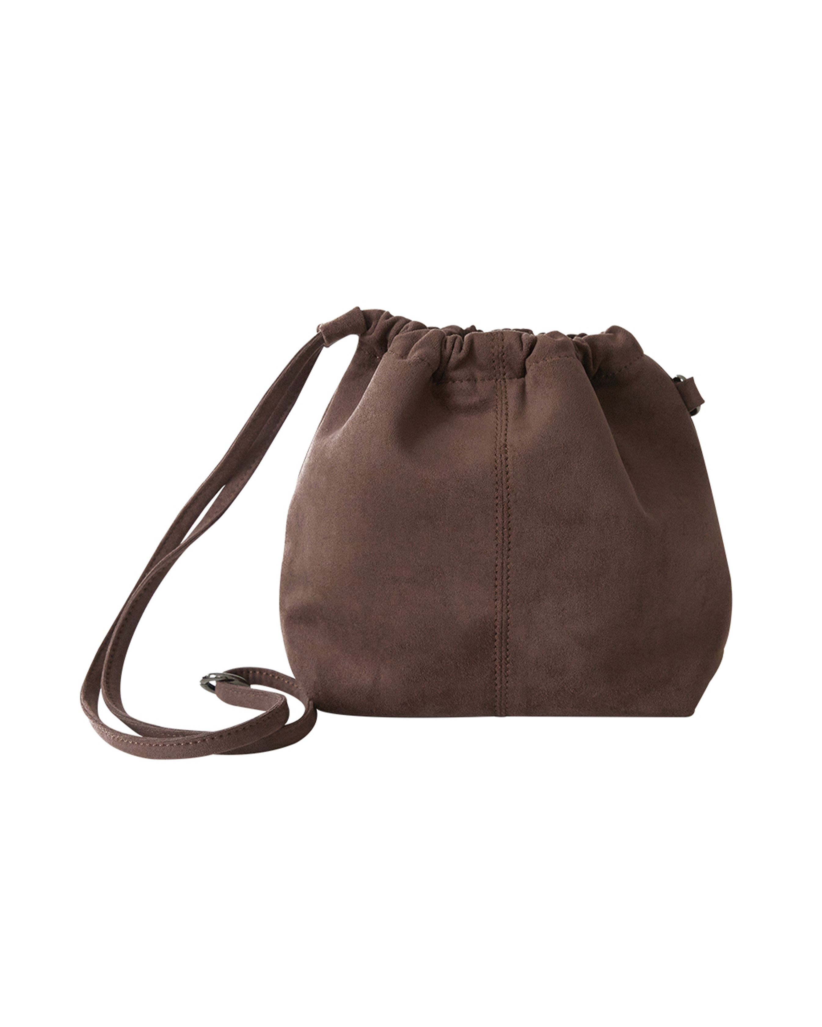 2回再販](ORIGINAL) ソフトドローストリングショルダーバッグ (brown