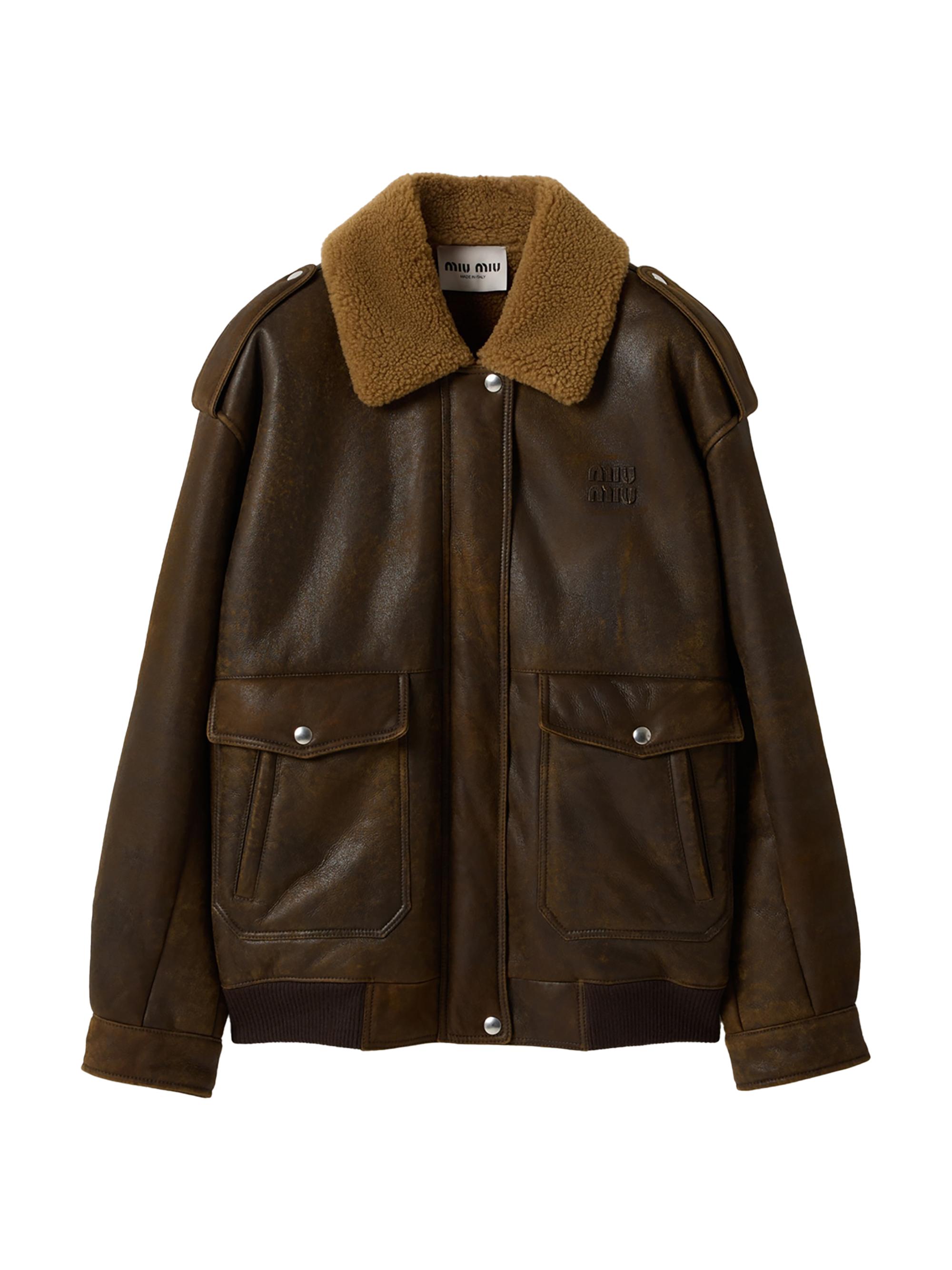 Miu Miu Waxed Suede Leather Jacket | Saks Fifth Avenue