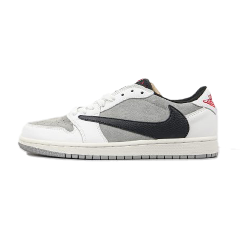 Unisex Nike Travis Scott x Air Jordan 1 Low Light Grey Shoes - E