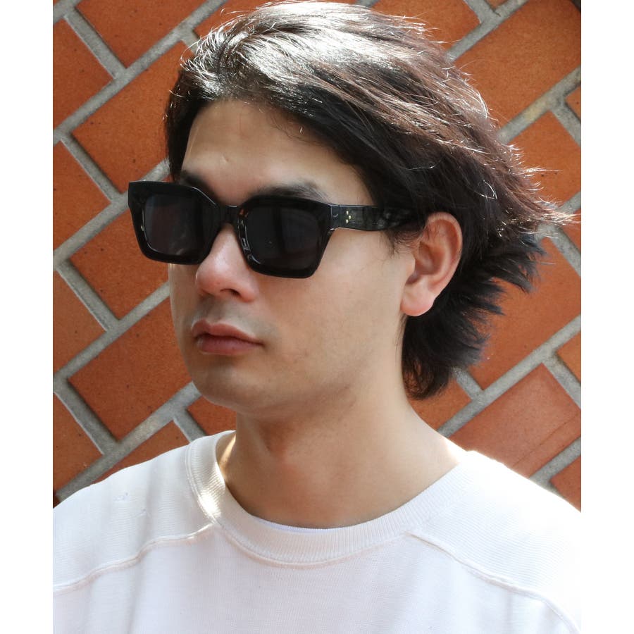 ビッグスクエア サングラス メンズ 黒ぶち眼鏡 [品番：EH000006136]｜8