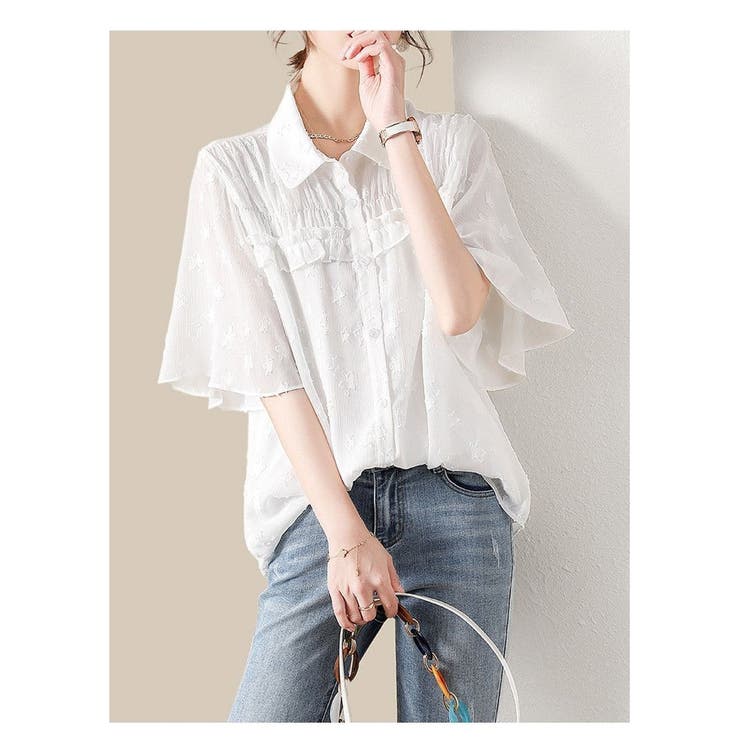 フリル ブラウス トップス[品番：TKYW0000062]｜ミスウェディーの