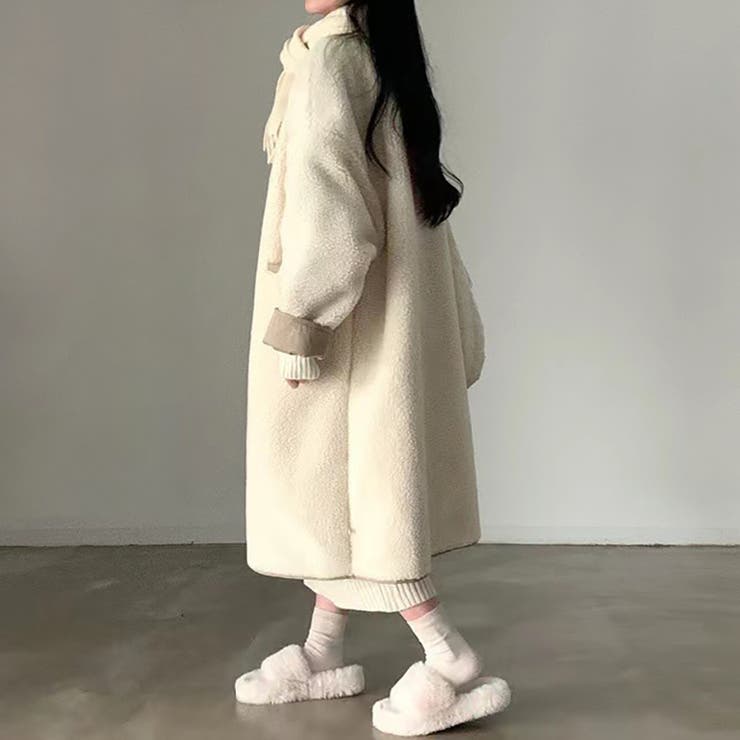 ボアコート リバーシブル ロングコート[品番：COCW0006188]｜COCOMOMO