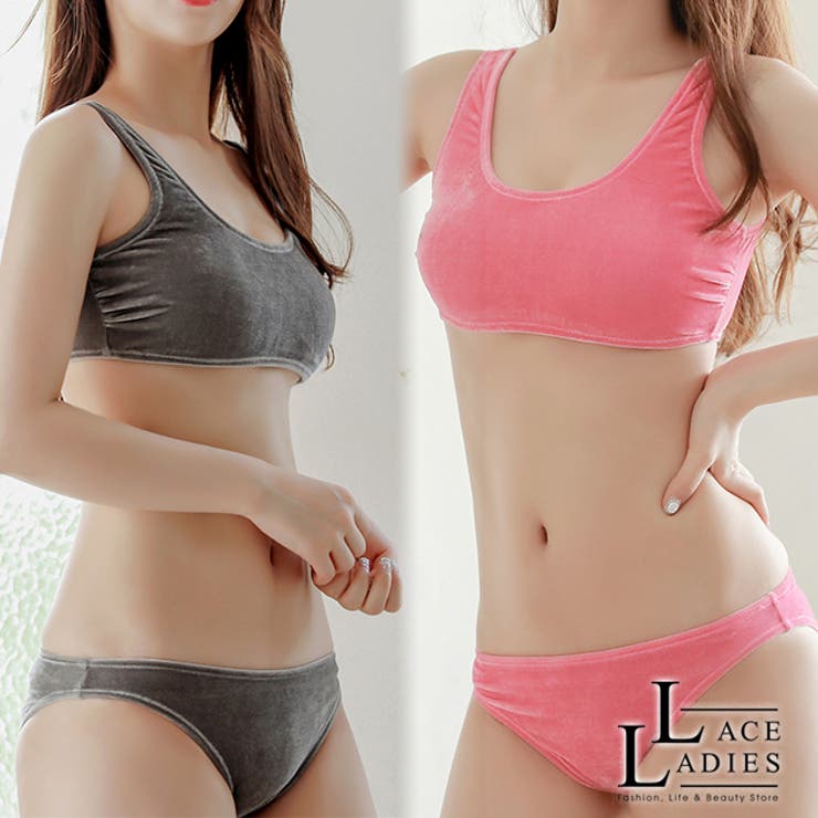 ベロア ビキニ 水着2点セット[品番：LCLW0001791]｜レースレディース