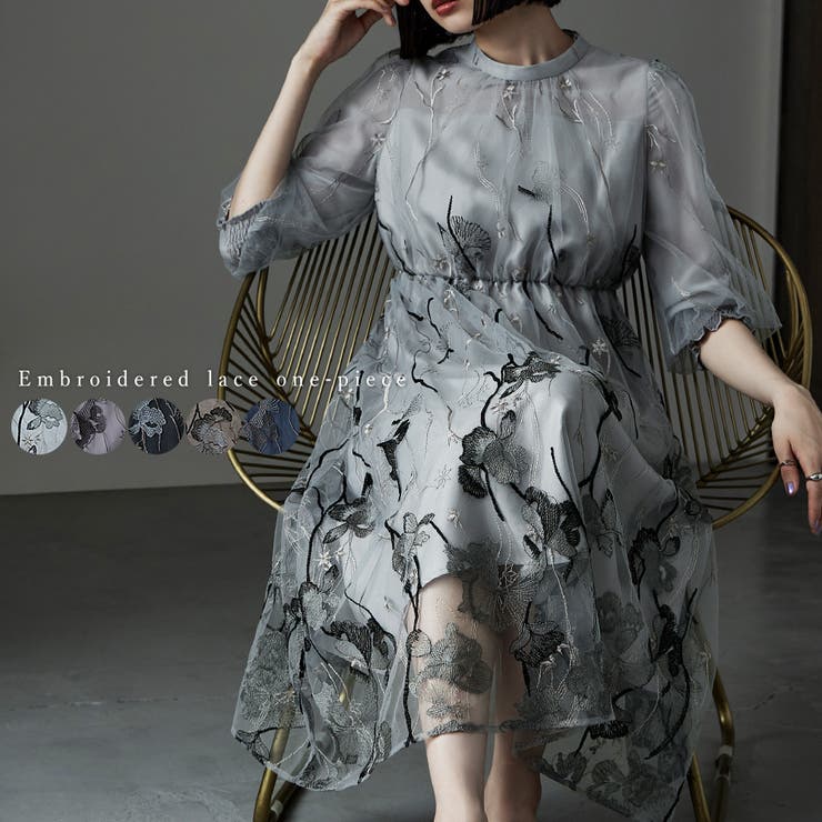 etoll エトル 刺繍レースワンピース[品番：FT000008062]｜Fashion