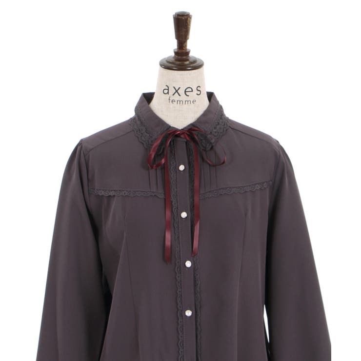 襟付ブラウス[品番：IGAW0002260]｜axes femme（アクシーズファム）の