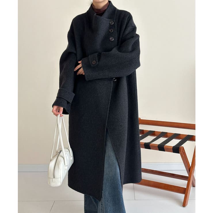 アシンメトリークラシック ウールロングコート【AW】[品番