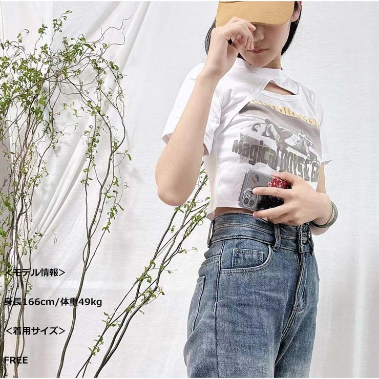 ショート丈Tシャツ ロゴプリント ミニ丈へそ見え半袖 ロゴTシャツ