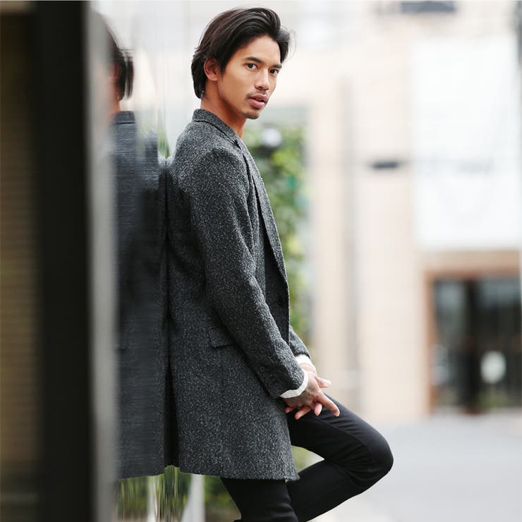 ◇ネップツイードチェスターコート◇メンズ コート メンズ[品番