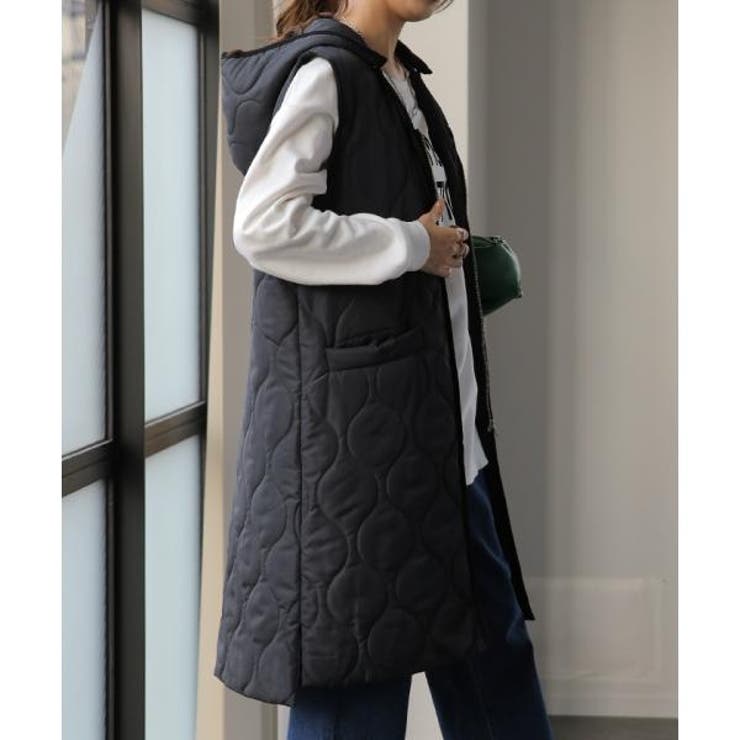 ベスト レディース 中綿 ジレ キルティング ロングベスト フード 軽量