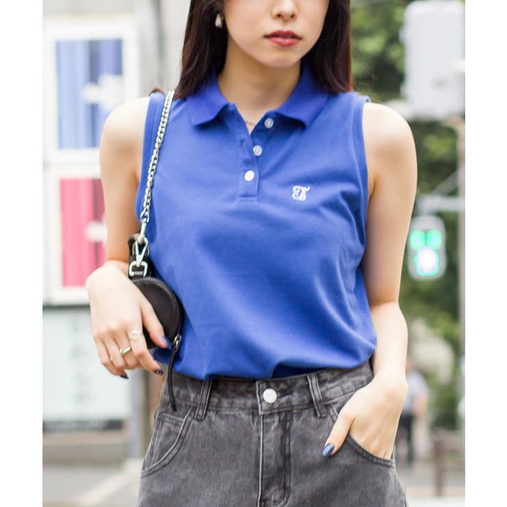 カノコ刺繍ノースリーブポロシャツ[品番：SPRW0009325]｜SpRay