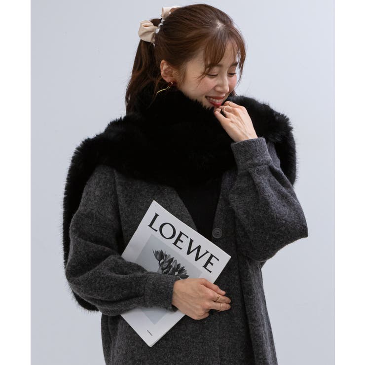 ボリュームフェイクファー ショールマフラー[品番：PPNW0004545