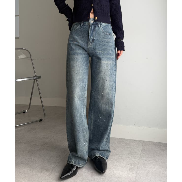 ラインストーンデニムパンツ[品番：RANW0000128]｜RANAN（ラナン）の