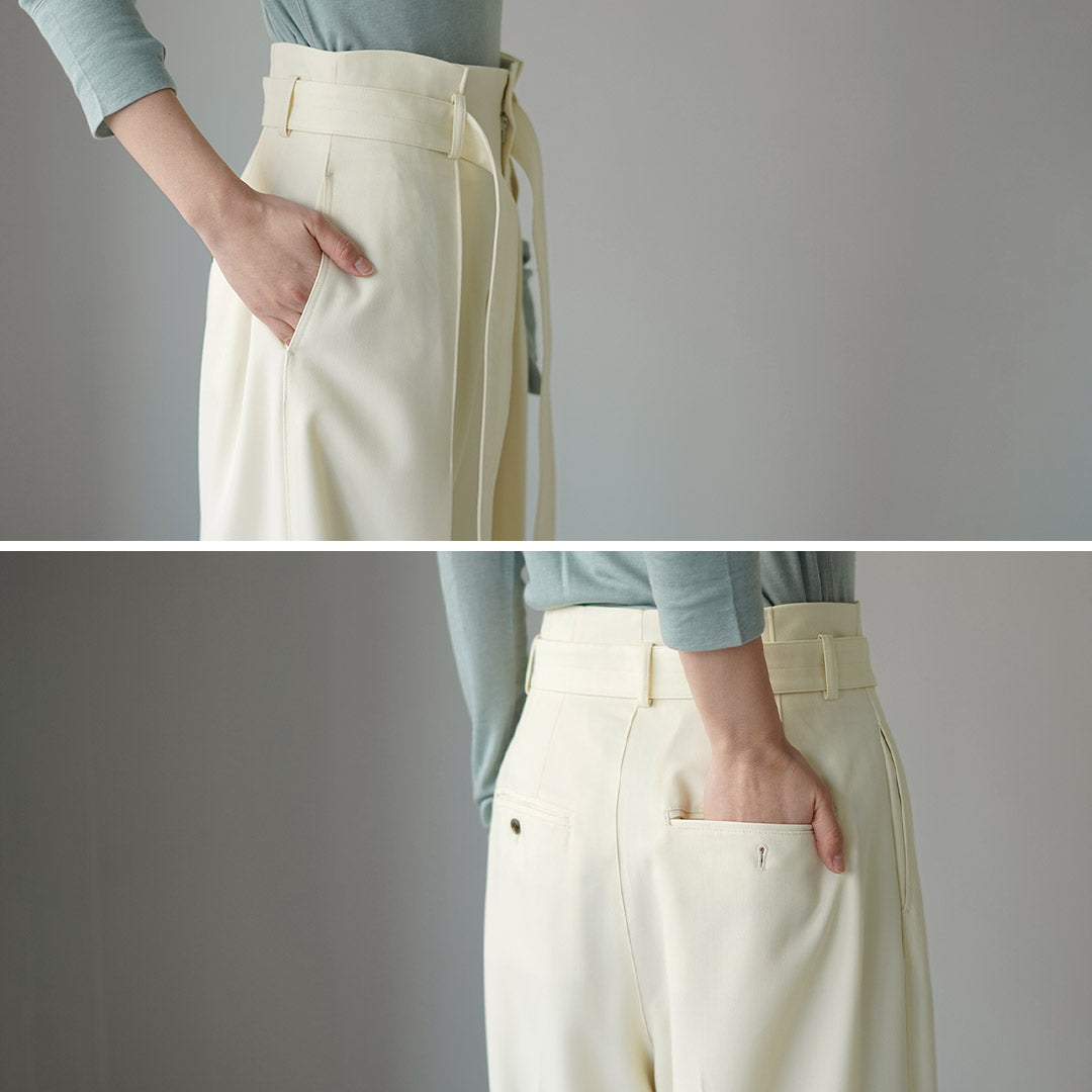 ETRE TOKYO（エトレトウキョウ） ベルテッドタックワイドパンツ