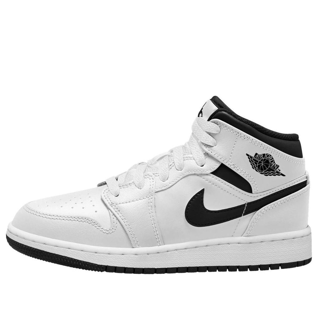 GS) Air Jordan 1 Mid 'White Black' DQ8423-132