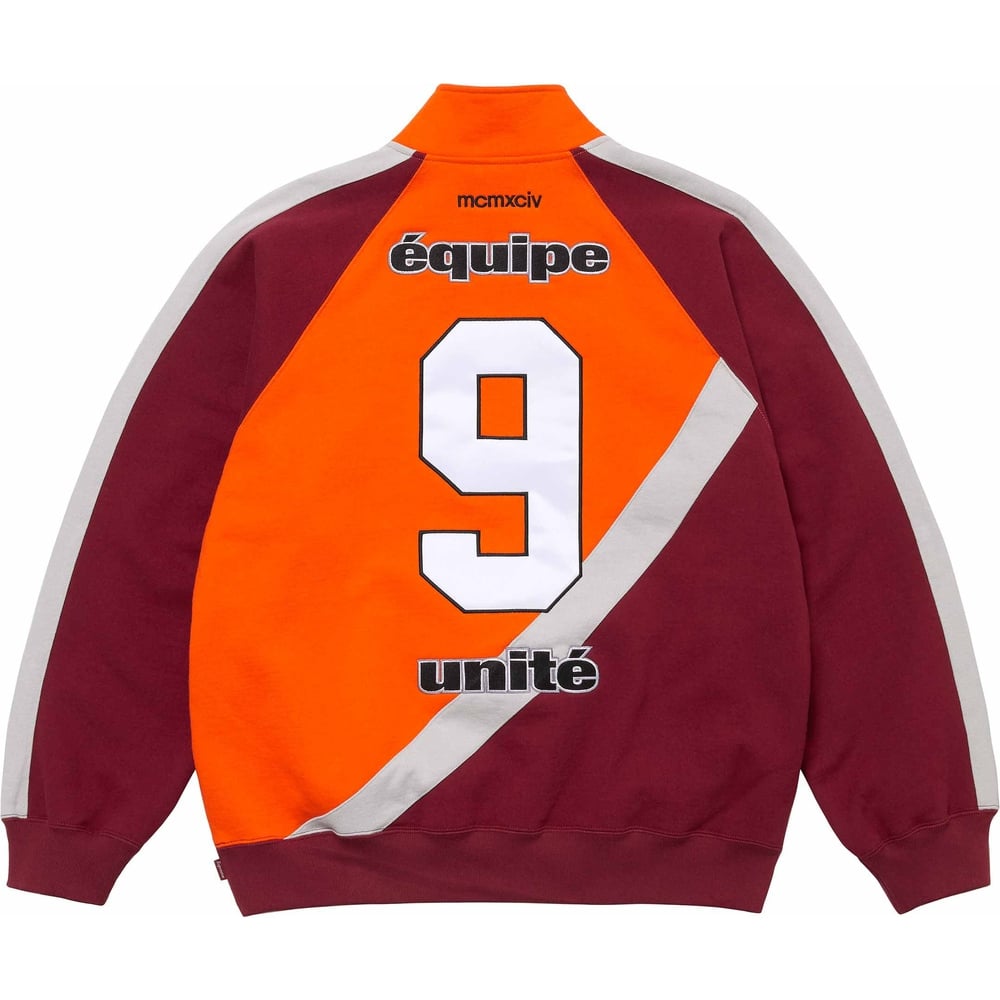 Supreme Equipe Half Zip Sweatshirt 'Orange Burgundy' SUP-SS24-228