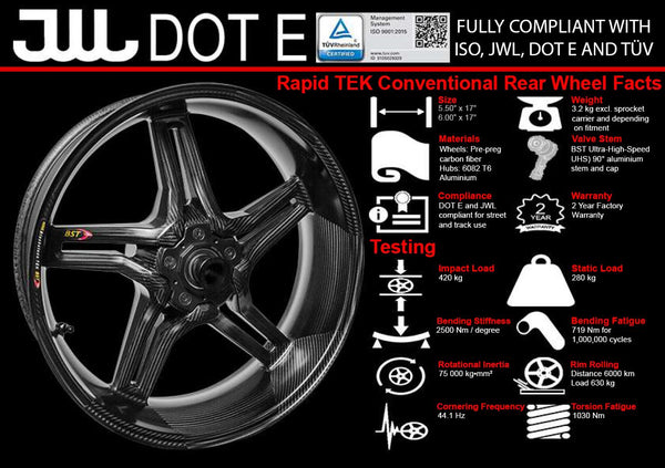 BST Kawasaki ZX-6R / ZX-6R 636 Carbon Wheels Set 