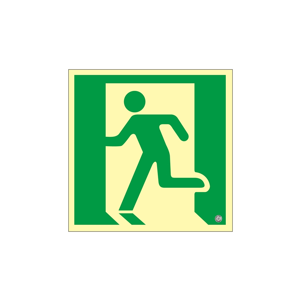 安全用品ストア: 高輝度蓄光避難口誘導標識 (認定証票付) PET