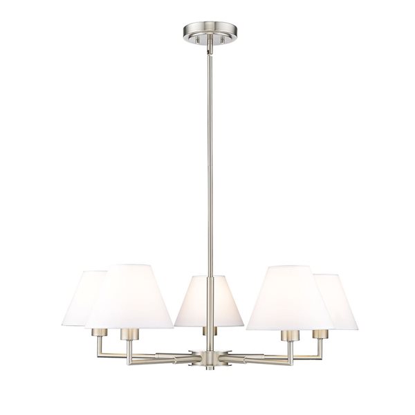 Z-Lite Leila 5 Light Brushed Nickel Chandelier 744-34R-BN | RONA