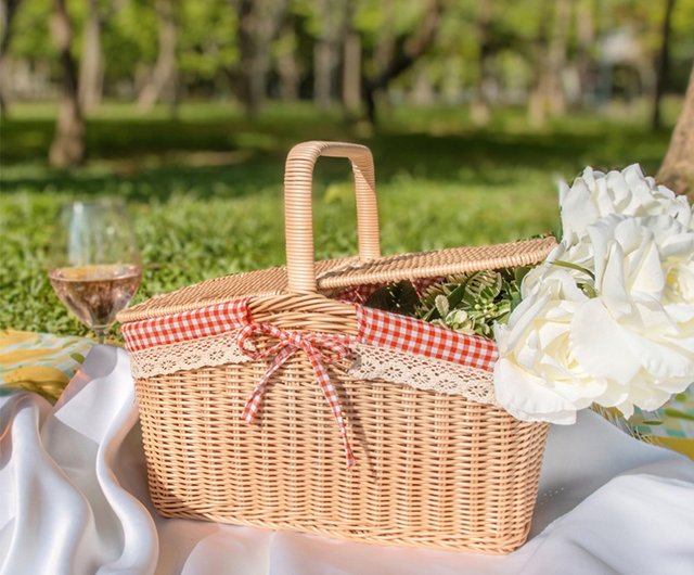 25%OFF】台湾 【洗える】ドイツ輸入素材のピクニックバスケット かご