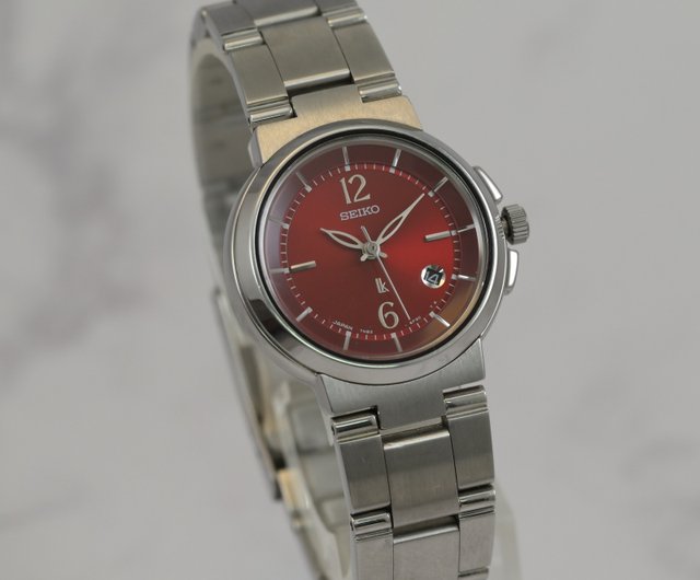 送料無料 SEIKO ルキア レディース腕時計 クォーツ レッド 28mm Ref