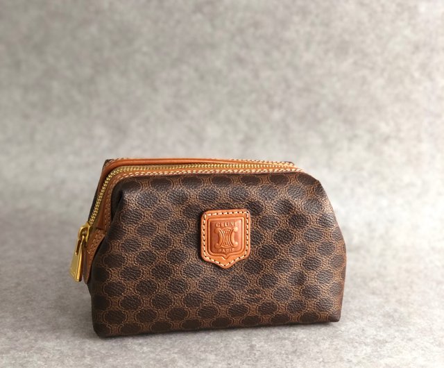 日本直送 名牌中古包 】CELINE セリーヌ マカダム ポーチ ブラウン