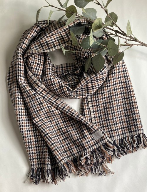 手織り カシミヤ千鳥格子チェック NIMNIMDUAI | マフラー・ストール