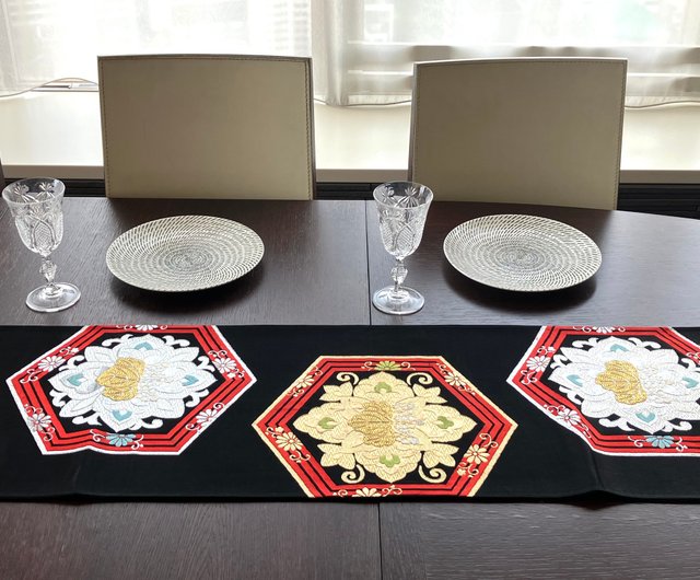 豪華 着物の帯のテーブルランナー 正絹 Japanese style by C