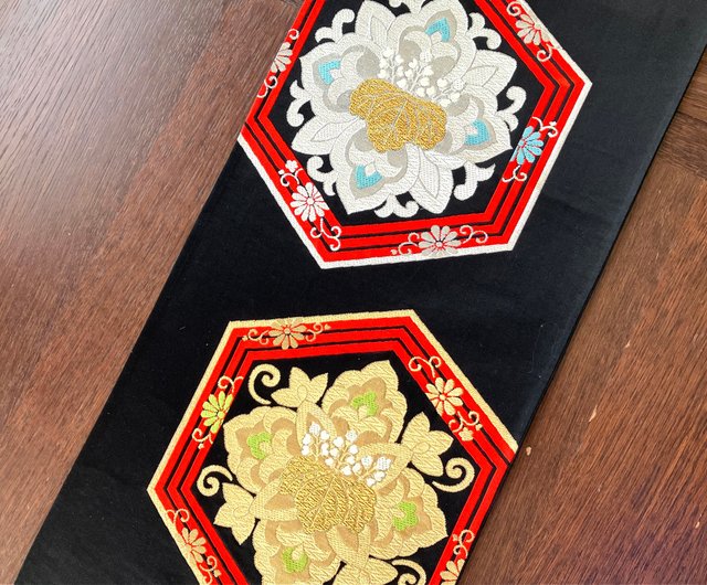 豪華 着物の帯のテーブルランナー 正絹 Japanese style by C