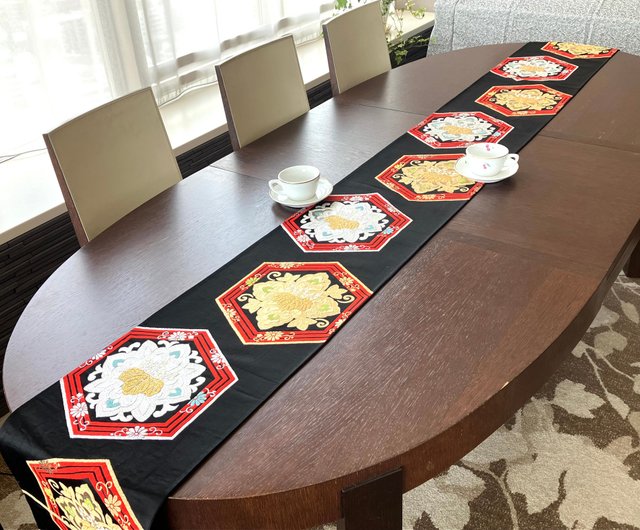 豪華 着物の帯のテーブルランナー 正絹 Japanese style by C