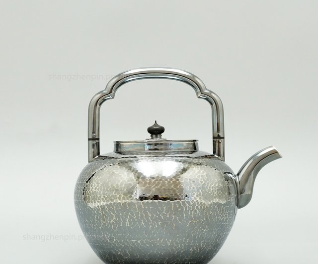 尚幀品吳經提梁銀壺純銀燒水壺銀壺純銀9999 純手工1300cc 尚幀品手工銀