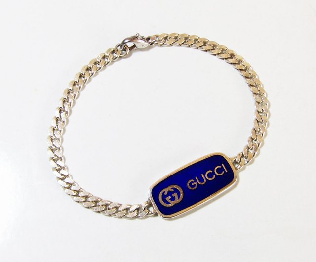 OLD GUCCI オールドグッチ ヴィンテージ シルバー925 ブルーエナメル