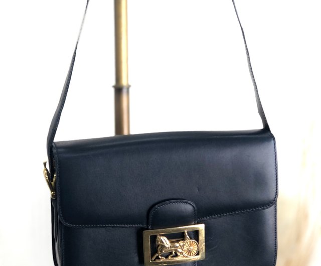 日本直送 名牌中古包 】CELINE セリーヌ ショルダーバッグ ネイビー