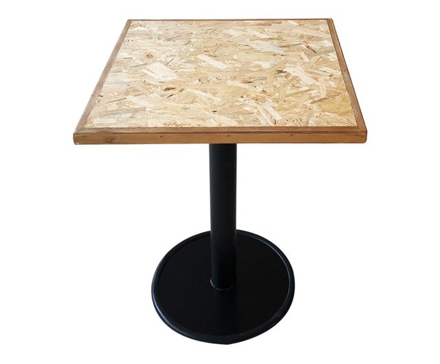 台湾 OSB ボード 円柱脚 ディスクフットテーブル スクエアテーブル