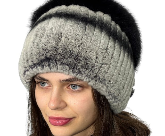 送料無料】ウクライナ レディース ラビットファーハット 冬用リアル