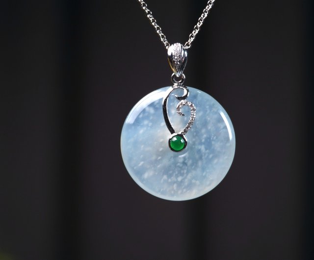 送料無料 40%OFF】台湾 モナ氷種翡翠平安扣ネックレス 18Kゴールド