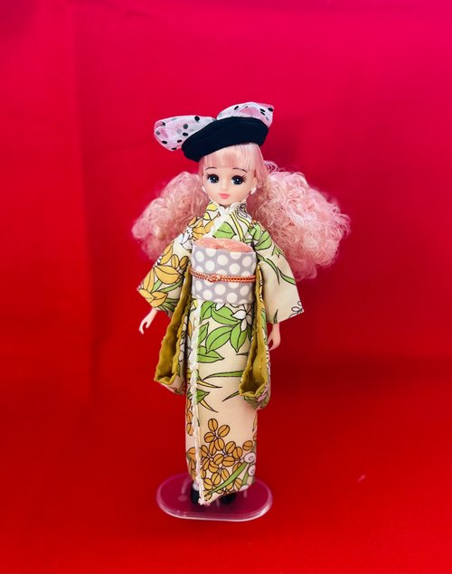 リカちゃん ブライス 花柄 レトロモダン 着物 セット H's made