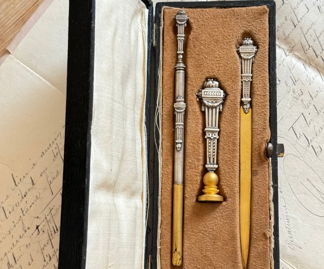 台湾 40389-フランスアンティーク文具セット - つけペン