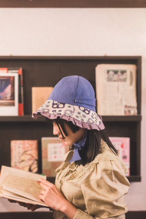 台湾 【昭和花柄】クラシックフリルハット/サンハット/バケットハット