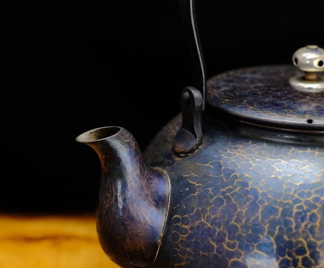 日本古美術【玉川堂】紫金銅湯沸茶壺煮水壺天然薌沉香檀香茶器香道具