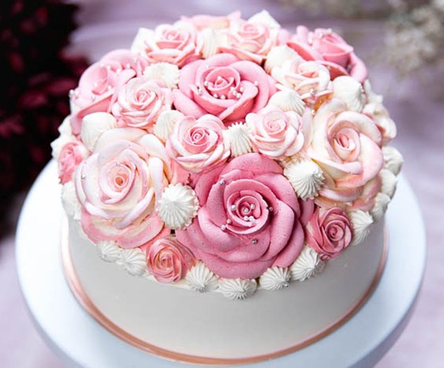 台湾 【限定特典】6インチ ピンクのバラブーケケーキ スタンダード
